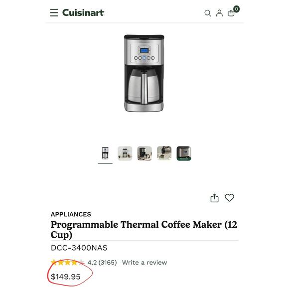 Cuisinart 12-Cup Program Coffee Maker Thermal Carafe Damaged Box Perfect Product - Picture 6 of 10